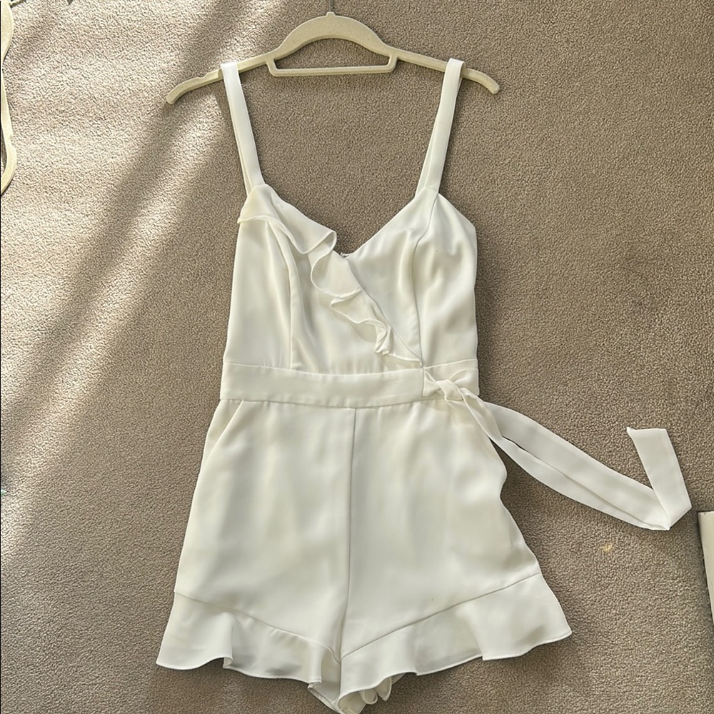 Parker Elegant white Ruffle Romper